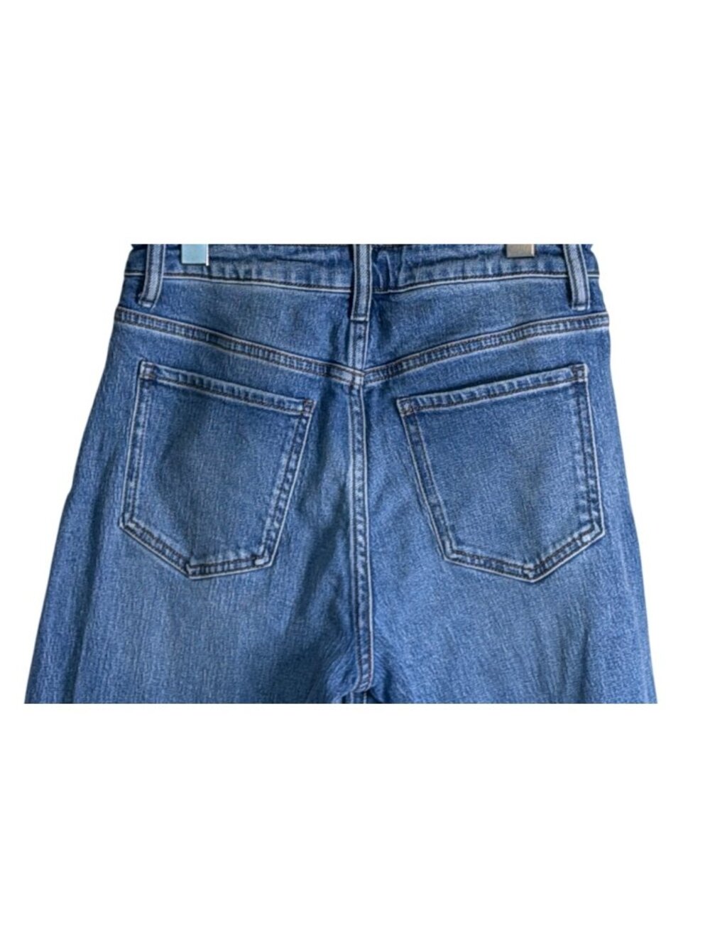 Quince Bella Stretch Relaxed Straight Jeans High Rise Blue Size 31 NWOT - Picture 6 of 9
